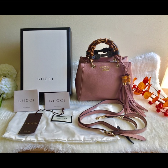 Gucci Bamboo Shopper In Old Rose - Picture 7 of 8